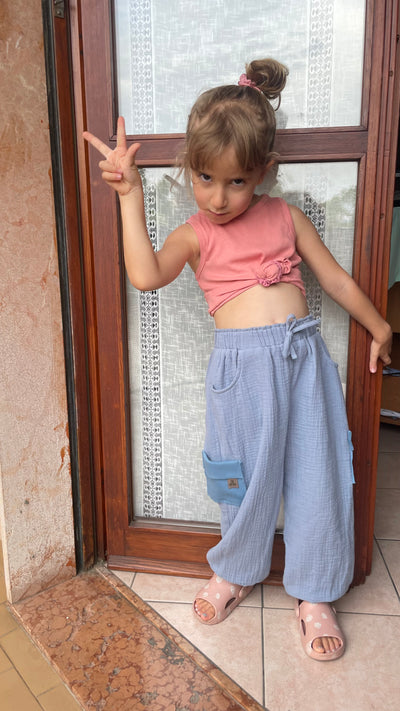 Relaxed unisex muslin trousers