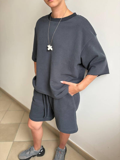 Charcoal shorts, top or set