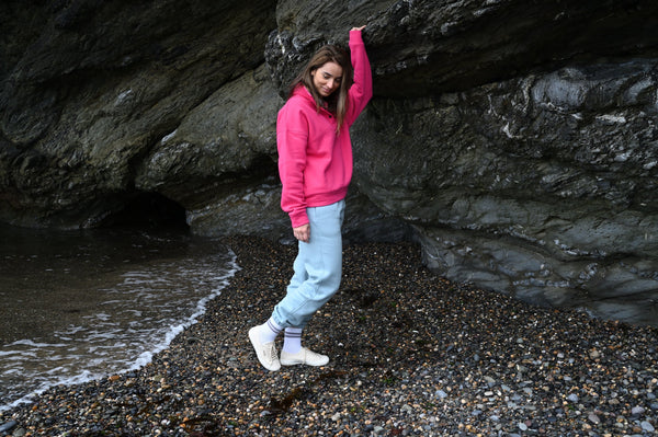 Organic fleeced cotton collar neck top