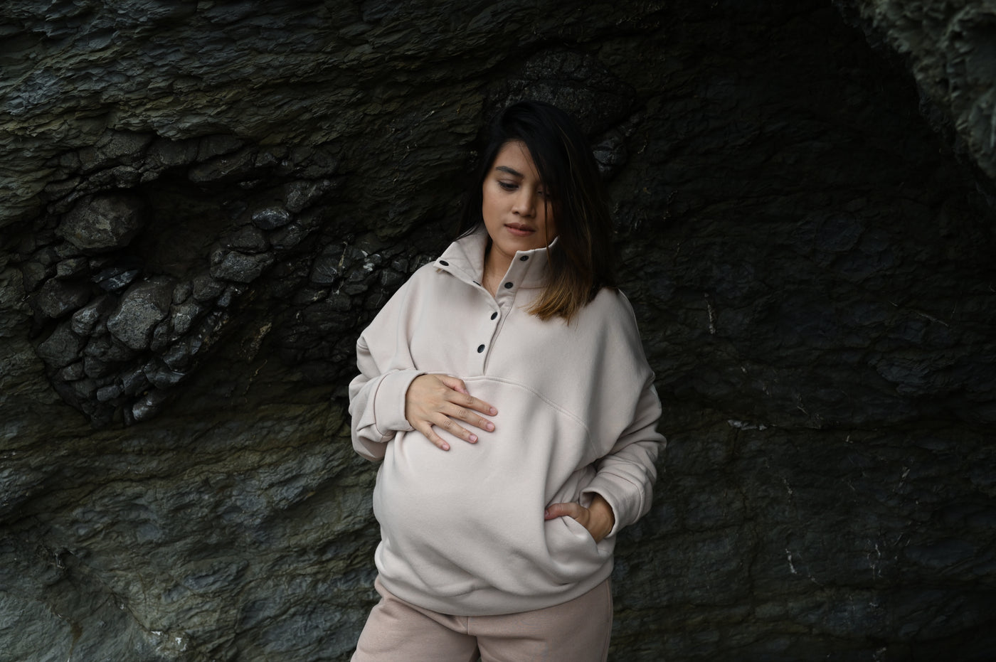 Maternity collar neck top for growing tummy and beyond