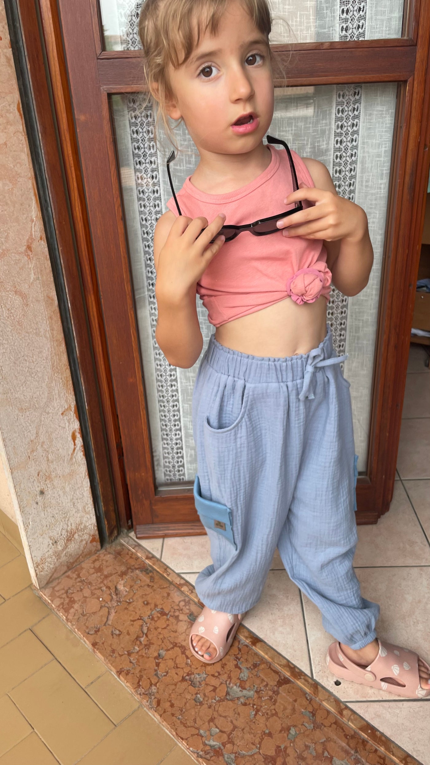 Relaxed unisex muslin trousers