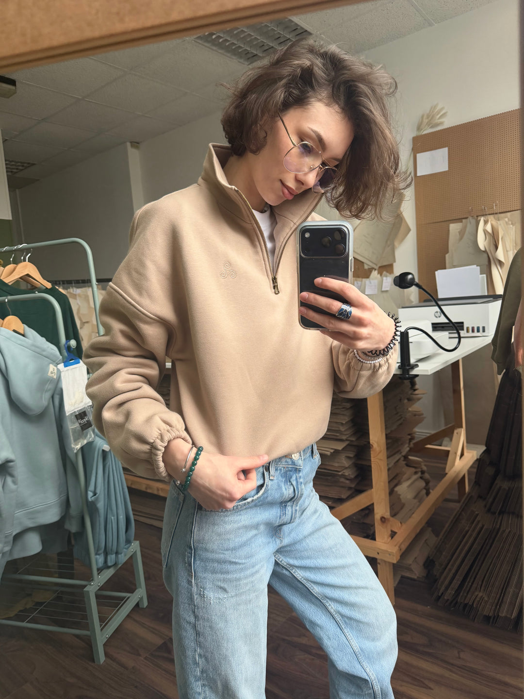 Organic half-zip: see colors [Crop fit] – Nina'sAtlantic.Studio