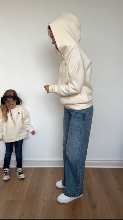 White bay fleeced cotton hoodie