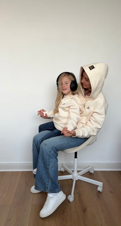 White bay fleeced cotton hoodie