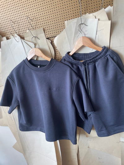 Charcoal shorts, top or set