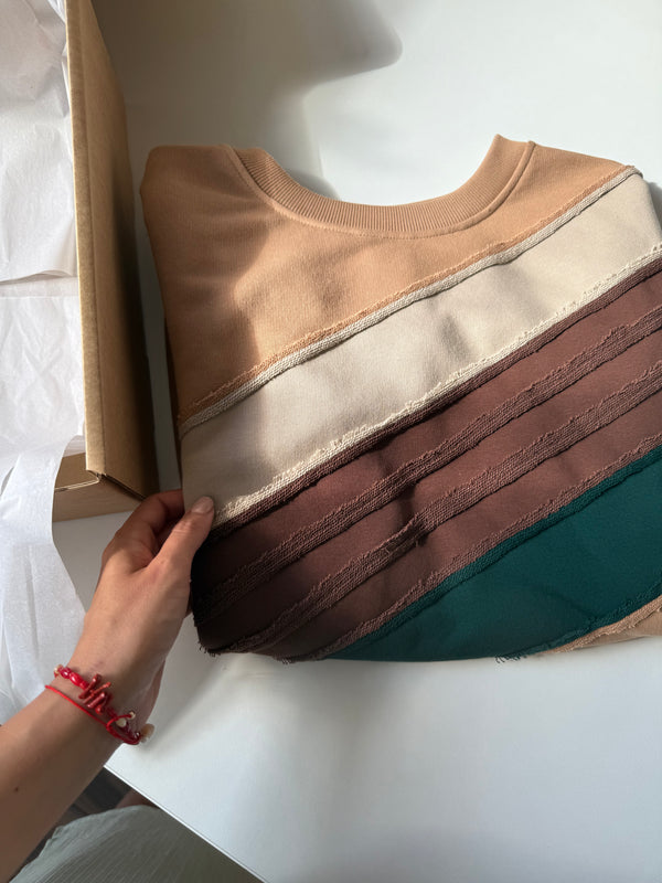 Zero waste crew neck - designer color block