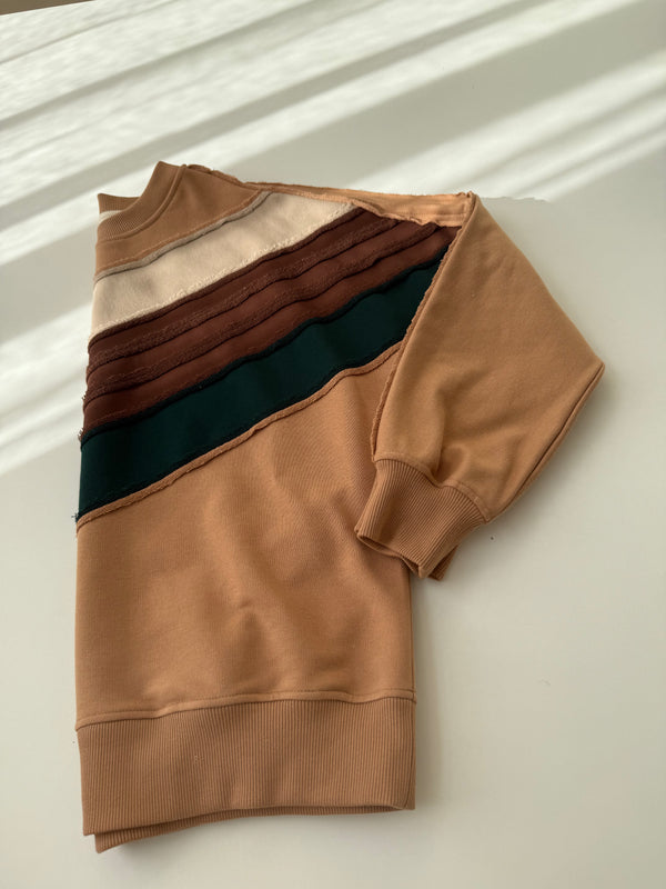 Zero waste crew neck - designer color block
