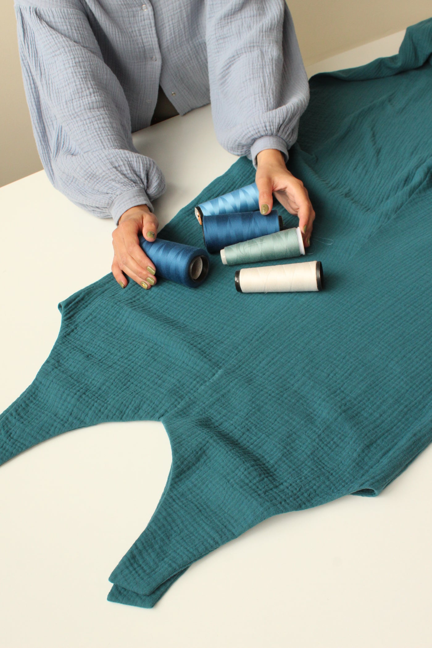 Relaxed fit muslin overall