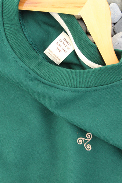 Rain Forest green crew neck terry