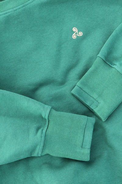 Rain Forest green crew neck terry
