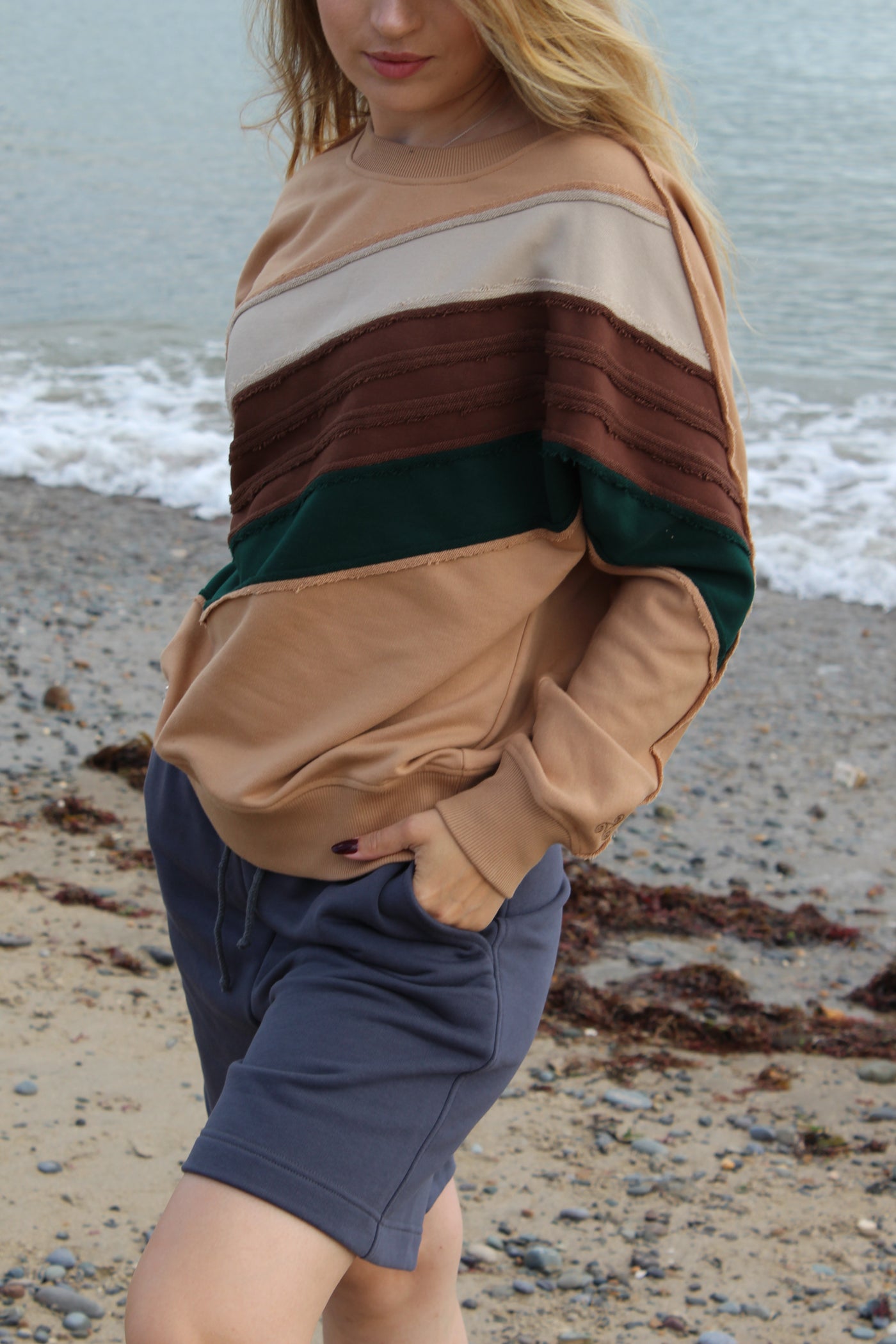 Zero waste crew neck - designer color block