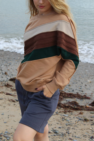 Zero waste crew neck - designer color block