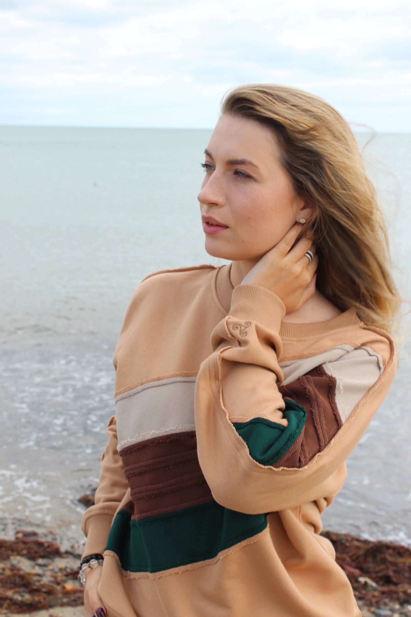 Zero waste crew neck - designer color block