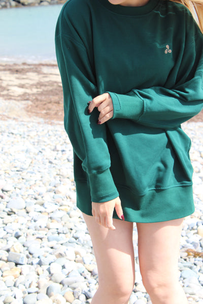 Rain Forest green crew neck terry