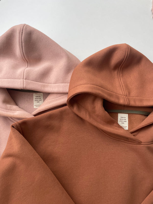 Oversized heavy hoodie in Toffee beige