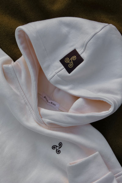 White bay fleeced cotton hoodie