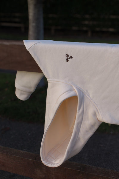 White bay fleeced cotton hoodie