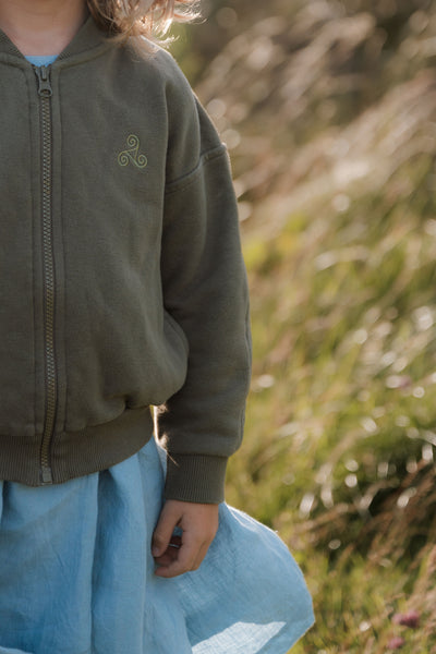 Zipped jacket with Éire embroidery