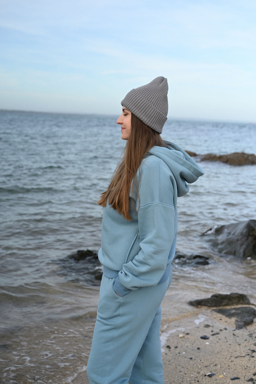 Dingle blue organic hoodie or set