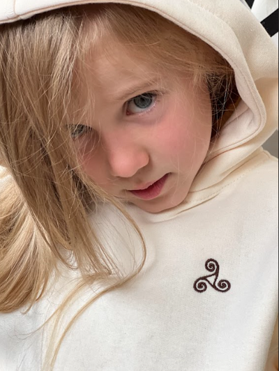 White bay fleeced cotton hoodie