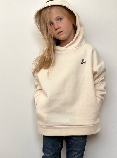 White bay fleeced cotton hoodie