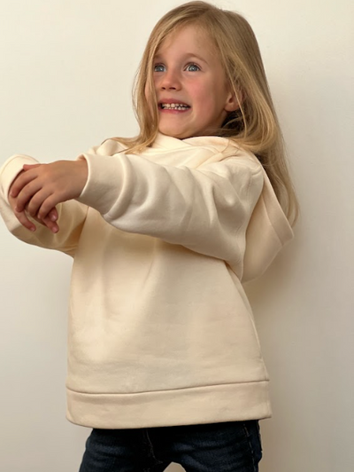 White bay fleeced cotton hoodie