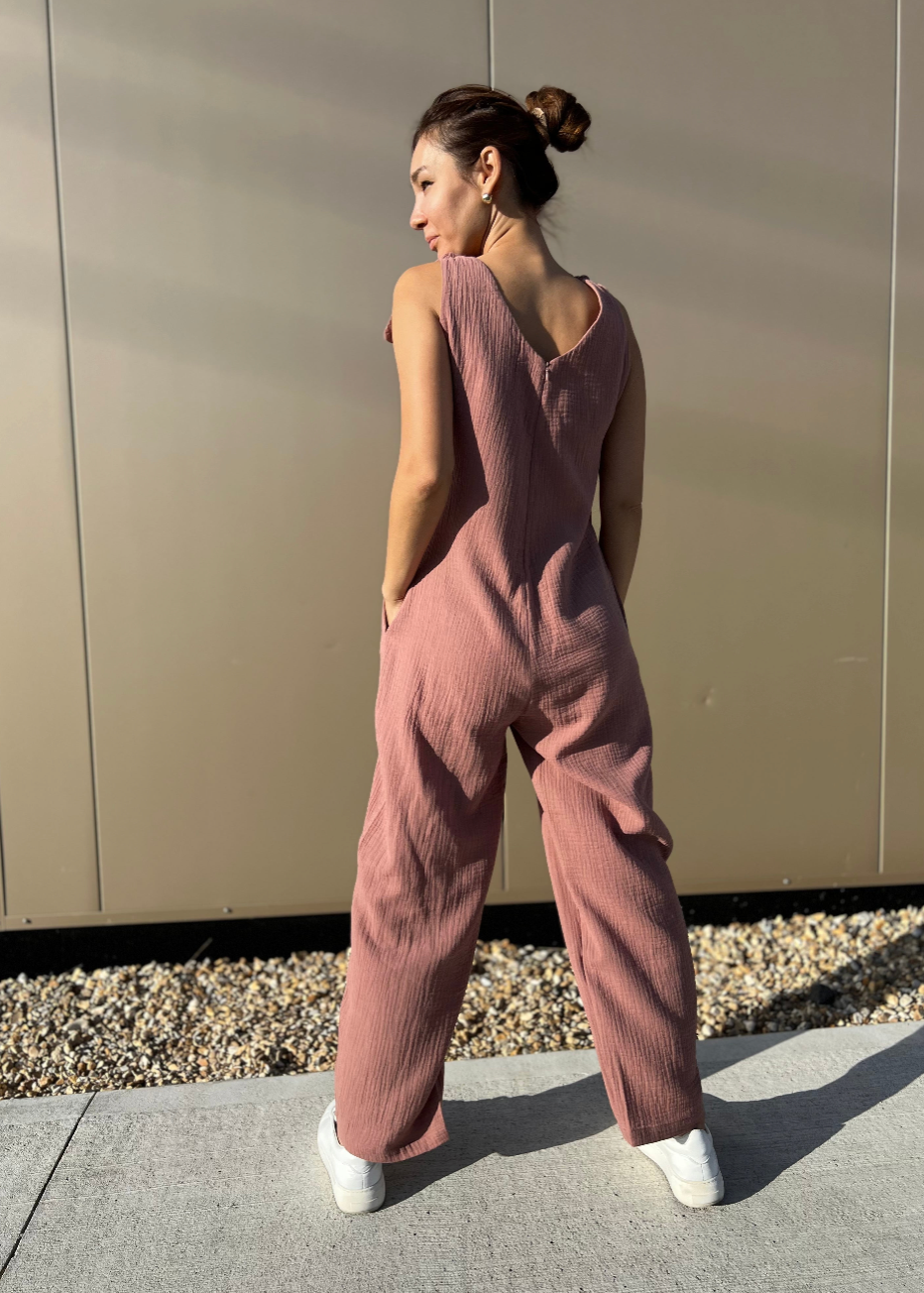 Muslin overall  in Sweet Potato (grape)